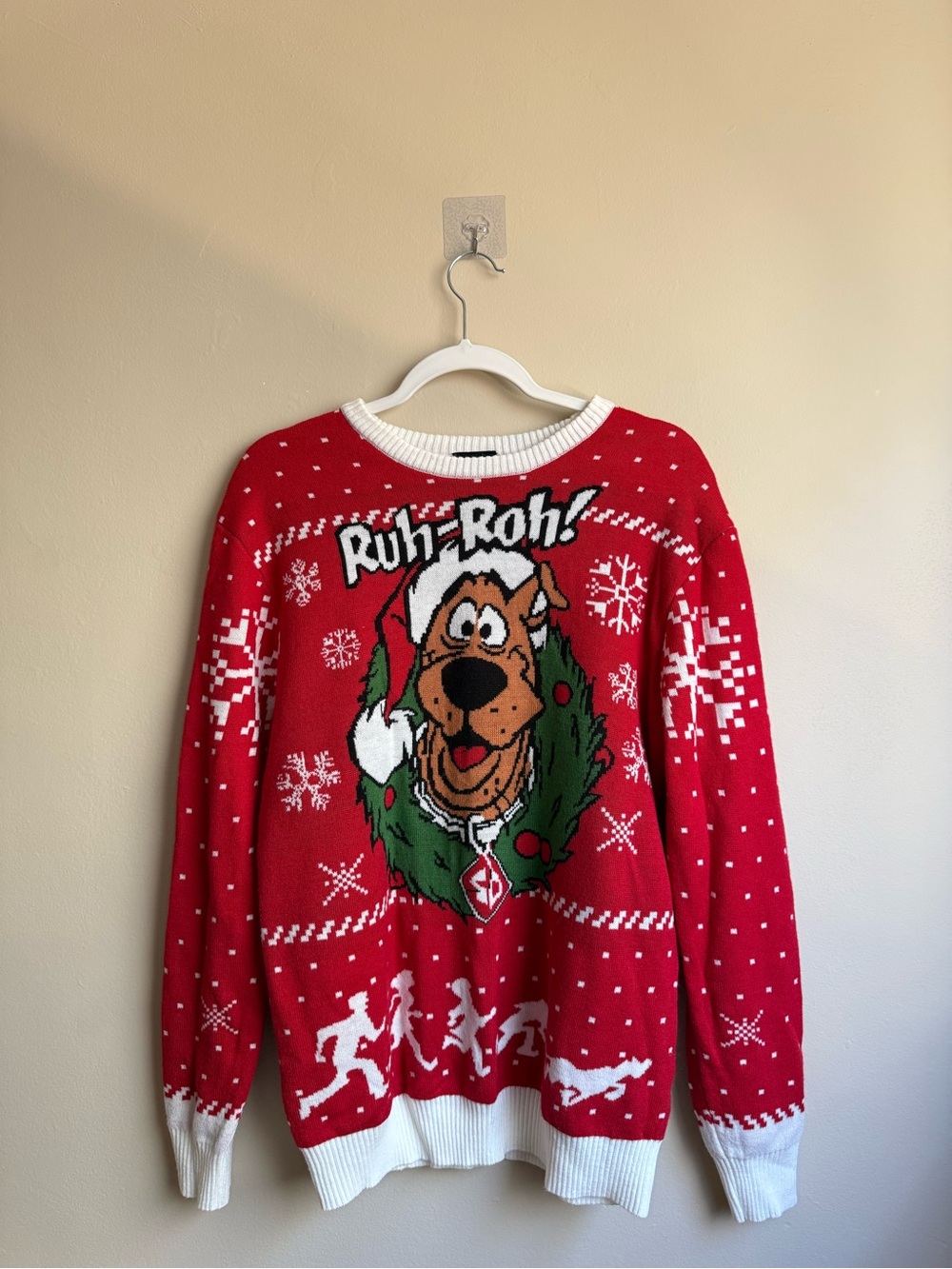 Scooby-Doo Ugly Christmas Sweater Red Size Small Holiday Knit